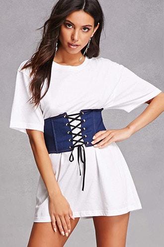 Forever21 Lace-up Denim Corset