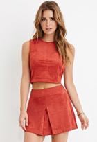 Forever21 Women's  Faux Suede Crop Top