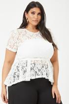 Forever21 Plus Size Sheer Lace Peplum Top