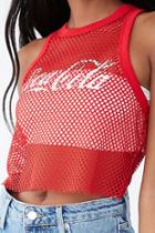 Forever21 Fishnet Coca-cola Cropped Tank Top