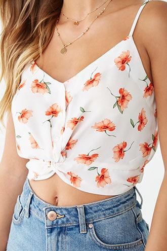Forever21 Floral Twist-front Cami