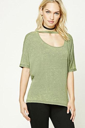 Forever21 Contemporary Burnout Cutout Top