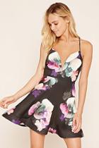 Forever21 Women's  Plunging Floral A-line Dress