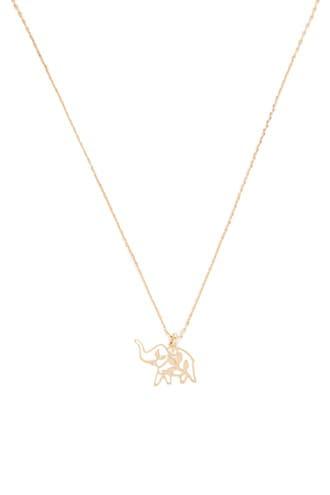 Forever21 Elephant & Leaf Pendant Chain Necklace