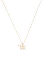 Forever21 Elephant & Leaf Pendant Chain Necklace