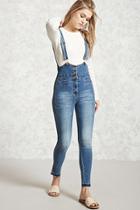 Forever21 Low-cut Denim Overalls