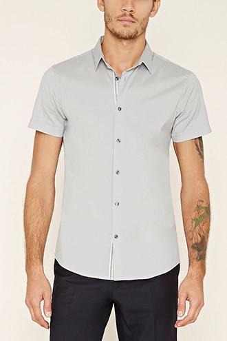 21 Men Men's  Buttoned Cotton-blend Shirt