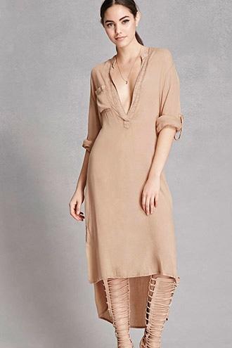 Forever21 Boho Me High-low Shirt Dress
