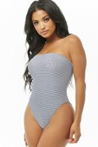 Forever21 Striped Strapless One-piece Swimsuit