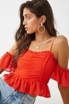 Forever21 Chiffon Open Shoulder Top