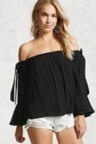 Forever21 Off-the-shoulder Bow Tie Top