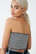Forever21 Cropped Striped Smocked Tube Top