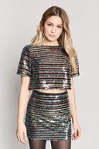 Forever21 Sequin Stripe Mini Skirt