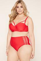 Forever21 Plus Women's  Red Plus Size Caged Bikini Bottoms