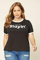 Forever21 Plus Size Just Slayin Ringer Tee