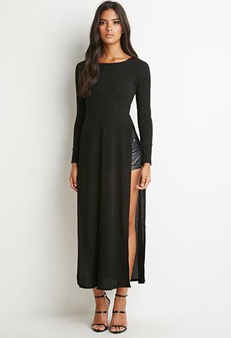 Forever21 High-slit Ribbed Top