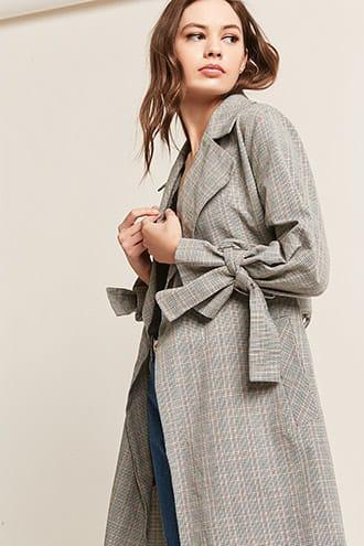 Forever21 Multicolor Houndstooth Longline Jacket