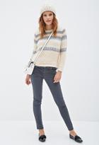 Forever21 Fuzzy Knit Striped Sweater