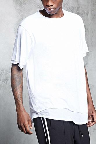 Forever21 Double-layer Raw-cut Tee