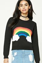 Forever21 Rainbow Graphic Sweater