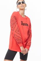 Forever21 Faith Graphic Paisley-sleeve Top