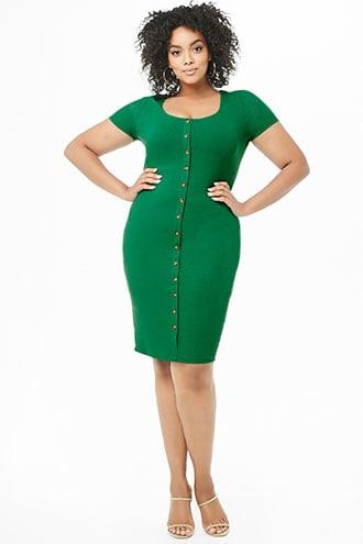 Forever21 Plus Size Mock Button-down Dress