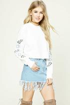 Forever21 Floral Embroidered Crop Top
