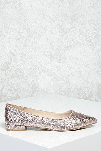 Forever21 Glitter Pointed Toe Flats