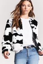 Forever21 Cow Print Faux Fur Jacket