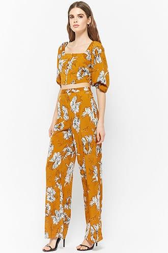Forever21 Floral Wide-leg Pant