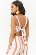Forever21 Striped Tie-back Crop Top