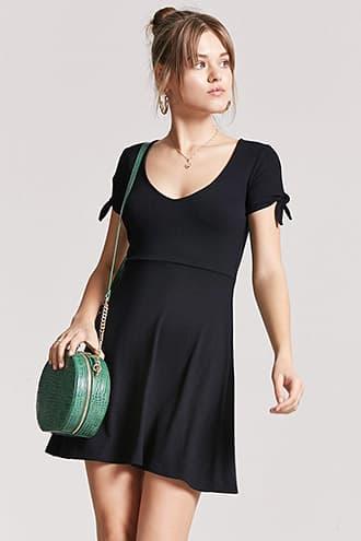 Forever21 Ribbed Knotted-sleeve Dress