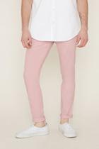 21 Men Men's  Pink Slim-fit Trousers