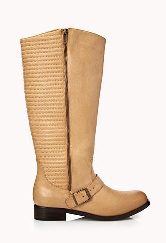 Forever21 Biker-chic Moto Boots Beige 6