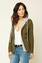 Love21 Women's  Olive & Heather Grey Contemporary Utility Jacket