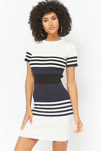 Forever21 Striped Ribbed Knit Dress