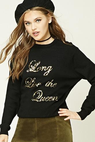 Forever21 Women's Faux Mohair Sequin Sweater