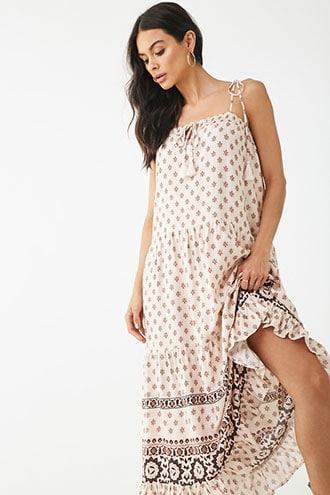 Forever21 Floral Print Tassel Cami Maxi Dress