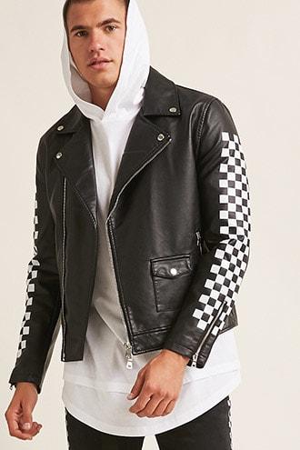 Forever21 Checkered Faux Leather Jacket