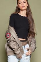 Forever21 Women's  Black Cropped Ribbed Sweater