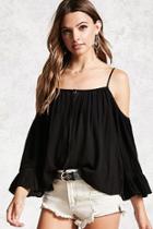 Forever21 Gauze Open-shoulder Top