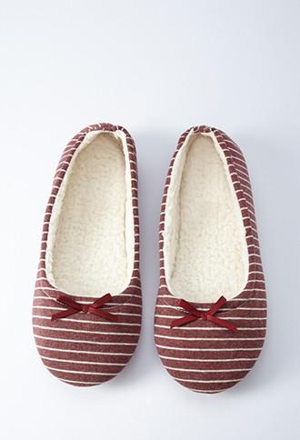 Forever21 Women's  Stripe Slippers (red/cream)