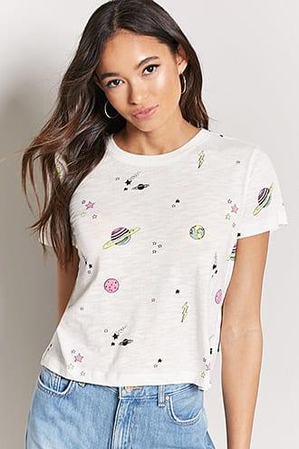 Forever21 Slub Knit Space Tee