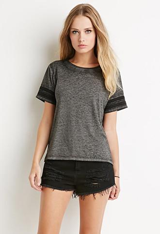 Forever21 Varsity Stripe-sleeved Tee