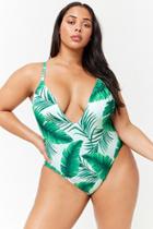 Forever21 Plus Size Leaf Print One-piece Swimsuit