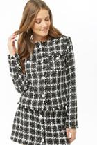 Forever21 Faux Pearl Accent Tweed Jacket