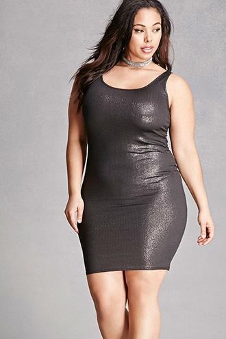 Forever21 Plus Size Metallic Ribbed Dress