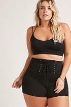 Forever21 Plus Size Lace-up Biker Shorts