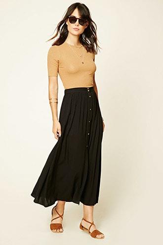 Forever21 Contemporary Button-front Skirt