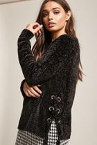Forever21 Chenille Knit Lace-up Sweater